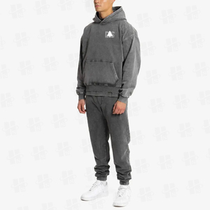 Nouveau sweat à capuche homme automne, élégant, anti-plis, délavé, coupe ample avec épaules tombantes et broderie - Product Image 2