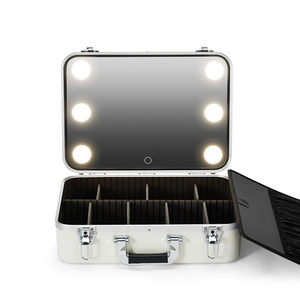 Chuyên nghiệp Train trường hợp cho cô gái nghệ sĩ trang điểm, du lịch trang điểm Trường hợp với LED ánh sáng gương, trang điểm công cụ hộp - Product Image 1