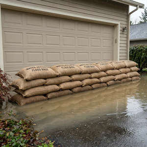 Sacs de protection contre les inondations pour porte de garage, activés par l'eau, écologiques, réutilisables, approuvés ISO9001, audités TUV - Product Image 1