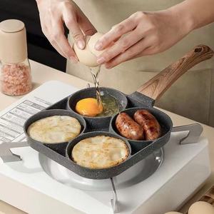 Sartén Antiadherente para Hamburguesas de Huevo, Hierro y Cerámica, con Molde de Cuatro Orificios para Tortillas, Filetes, Panqueques, Desayuno, Hamburguesas de Huevo - Product Image 2