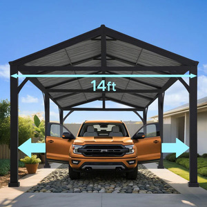 Abri de voiture simple en aluminium cantilever 20'x20' durable et imperméable pour garage automobile - Product Image 5