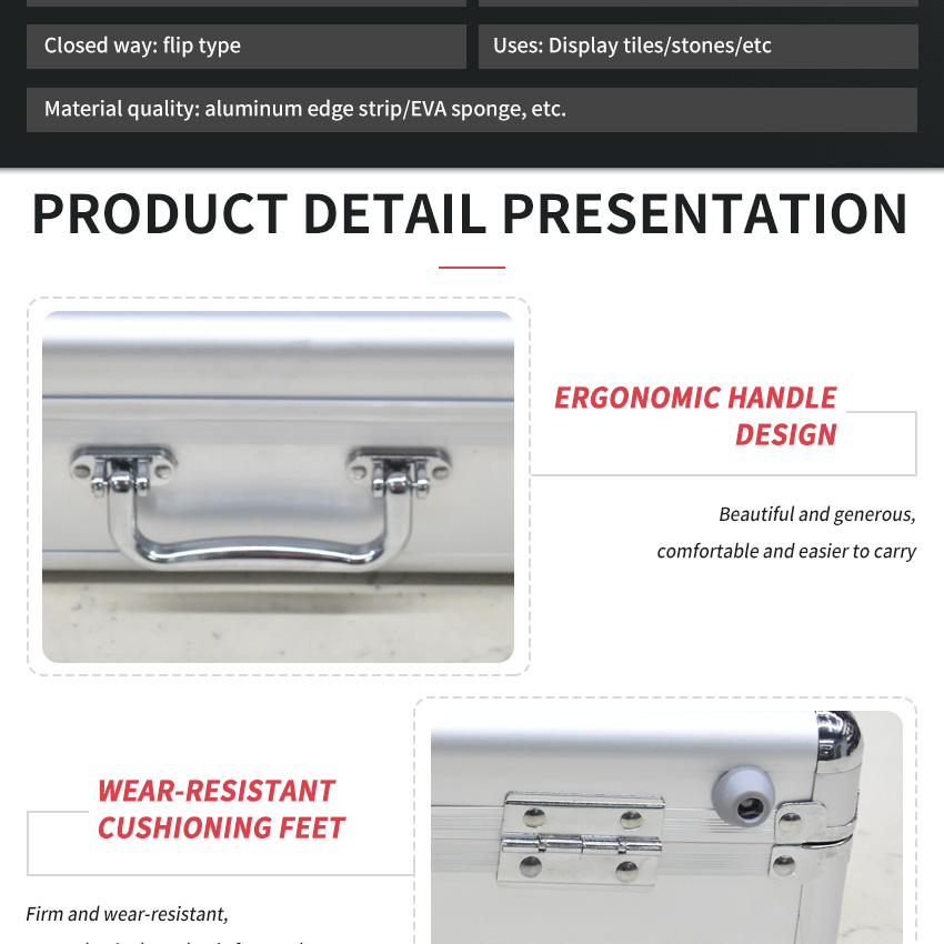 Factory Custom Marble Quartz Case Carry Board Catalog Suitcase Solid Surface Aluminum Case Stone Ceramic Tile Display Sample Box