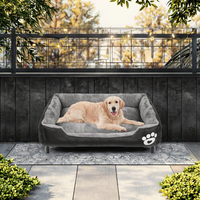 Lit pour chien rectangulaire de luxe moderne en fausse fourrure pelucheuse, imperméable, imprimé, ultra doux, écologique et lavable pour l'hiver (vente en gros)