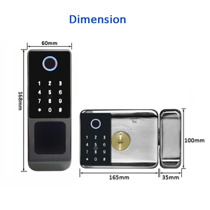 Bảo mật cao không thấm nước kỹ thuật số thông minh rim Door Lock với đôi vân tay độc giả - Product Image 5