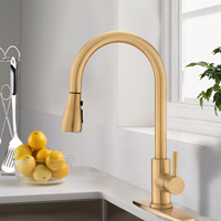 Commercial moderne RV col de cygne robinet d'évier de cuisine mitigeur tirer pulvérisateur haut Arc Design contemporain monotrou