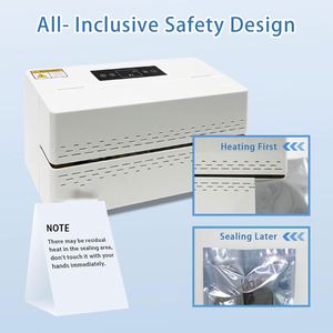 Machine de scellage portable électrique pour sacs alimentaires en plastique, moteur 28W, largeur de scellage 10mm, semi-automatique, à engrenages, pour produits chimiques - Product Image 3