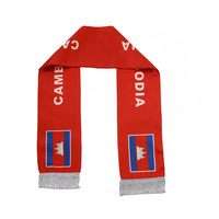 Nouveau produit écharpes caractéristiques du Cambodge pour les écharpes personnalisées de drapeau de club de fan et de suiveur