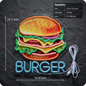 Enseigne lumineuse néon LED pour restaurant, fast-food, signalisation intérieure suspendue, lumière d'ambiance, panneau lumineux, 5V 12V - Product Image 3