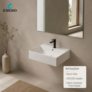 1280 ° Lavabo de salle de bain en céramique OEM disponible, résistant aux fissures, facile à nettoyer - Product Image 2
