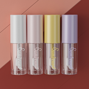 Applicateur de grande baguette personnalisée Tubes de brillant à lèvres 3.7 ml Petit rouge à lèvres transparent rose clair avec grand pinceau pour usage cosmétique - Product Image 5