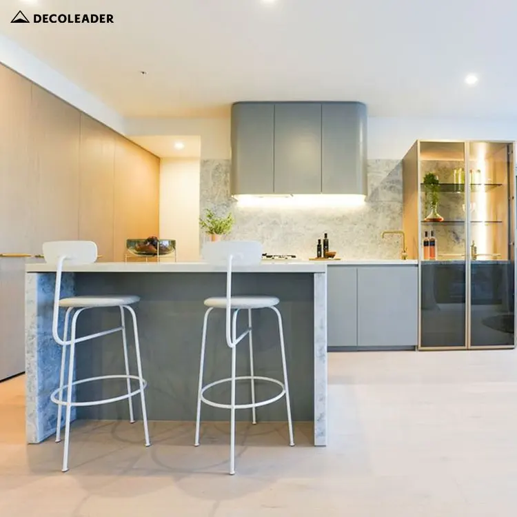 Mutfak odası mobilya ucuz kapı modüler Modern tasarımlar mutfak dolabı komple setleri montajı hazır