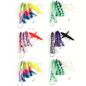 TGD Best TR007 <span class=keywords><strong>Esche</strong></span> Artificiali in Silicone Morbido da 9 pollici/22,5 cm per Pesca in Acque Profonde, Daisy Chain UV, Esca per Marlin, Tonno, Polpo, Esca da Traina - Product Image 1