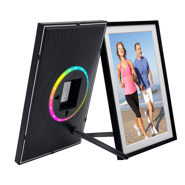 10.1 Inch Acrylic Smart Digital Picture Frame with LED Light Video Playback (MP4) MP3 Support Share Photos Videos Via AIMOR App