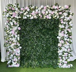 Pared de flores artificiales, gran oferta, rollo de tela de pared de flores verdes de Milán, Alhelí, decoración de bodas y eventos, flores artificiales - Product Image 4