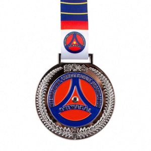 Médaille sportive en alliage de zinc avec ruban, fabrication en gros en usine, récompense 3D personnalisée, médaille de marathon, médaille d'or - Product Image 1
