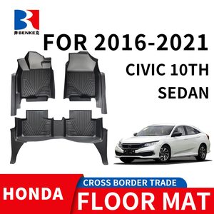 Factory Custom 5D TPE Rubber Eco-friendly Waterproof Anti Slip 5D <b>Car</b> Floor Mats 3 Pieces for Honda CIVIC 10th SEDAN 2016-2021 - Product Image 1