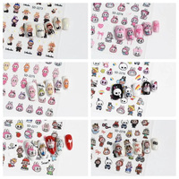 Autocollants 5D en résine non toxique pour nail art, motifs monstres mignons, décalcomanies 3D en relief pour tasses, stylos, appareils photo, CCD, accessoires DIY, vente en gros