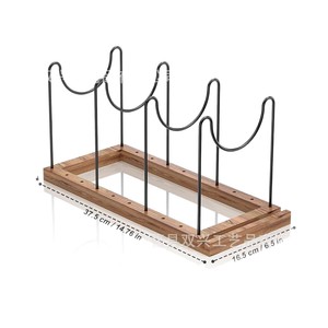 Wooden Record Organizer <b>Shelf</b> With Metal Supports For Vinyl Storage And Display <b>Desktop</b> Use - Product Image 5