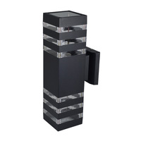 Lampe murale de jardin à LED carrée en aluminium, étanche, double tête, verre trempé, 6000K lumière du jour, angle de faisceau 60°, en promotion
