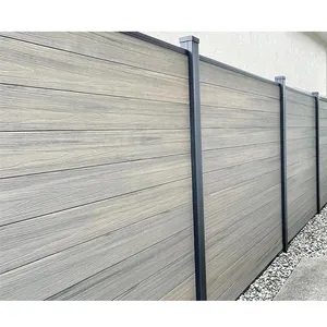 Aluminum Alloy Post Wood Plastic Composite Wpc Fence Panels For Garden Fence Screens