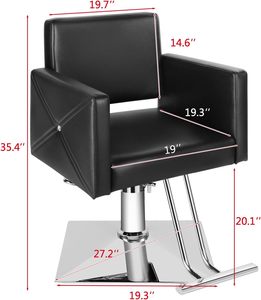 Sillón de Peluquería Hidráulico Negro, Elegante y Cómodo, de Cuero Suave para Estilistas y <span class=keywords><strong>Barber</strong></span>ías - Product Image 3