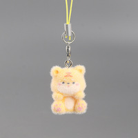 En gros, porte-clés animaux en peluche Kawaii, mini lapin, ours, cochon en peluche, cordon de téléphone et breloque de sac pour filles, cadeau en gros