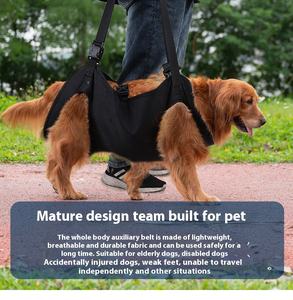 Harnais de soutien respirant et robuste pour chiens, pour les chiens âgés et ayant des pattes arrière blessées, soulagement de la pression, réglable, pour l'assistance et les voyages - Product Image 5
