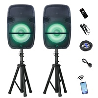 Combo Especial: Sistema de Altavoces PA Profesionales de 2x15 Pulgadas y 1000W, para Interiores/Exteriores, Fiestas, DJ, Karaoke, Bocina