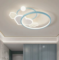 APCITL Nouvelle Plafonnier LED Moderne en Métal et Acrylique Blanc Chaud à Intensité Variable avec Télécommande, Design Mignon de Dessin Animé pour Chambre et Salon, AC