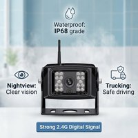 Caméra de recul sans fil 7 pouces avec vision nocturne DC 24V Signal numérique étanche vue arrière pour camion grue RV