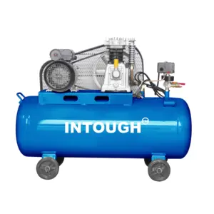 INTOUGH ดีไซน์ใหม่ 150 ลิตร 2.2KW 3HP เครื่องอัดอากาศแบบพกพาไฟฟ้าขับเคลื่อนด้วยสายพาน