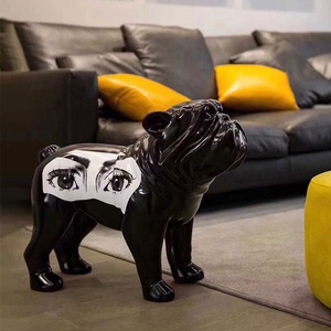 Arte popular moderno, escultura de dibujos animados de acero de vidrio ecológica, <span class=keywords><strong>Bulldog</strong></span>, adornos creativos personalizados para perros para decoración del hogar - Product Image 3