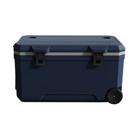 Glacière portable à roulettes en PU OLIVER pour voiture, 120 L, adaptée à la voiture, pour le camping en plein air, la pêche, la glacière à glace