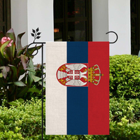 Drapeau de la Serbie Matériau de lin extérieur de haute qualité 12 * 18In Plus de styles à choisir