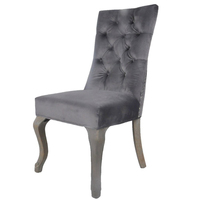 Chaise de salle à manger de style colonial, série de luxe en velours, bois, banquet, note, mobilier de salle à manger