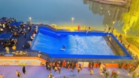 Simulateur de wakeboard en eau profonde en acier haut de gamme commercial, parc aquatique intérieur/extérieur et divertissement à domicile
