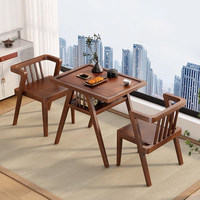 Ensemble table et chaises d'extérieur pour balcon, table carrée ou ronde, table basse en bois