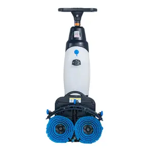 KUER çift 7 "fırça pedleri kurşun-asit piller zemin yıkama makinesi Scrubber zemin Scrubber temizleme makinesi akülü güç Scrubber