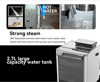 Meilleure machine à expresso à double chaudière personnalisée, capacité du réservoir d'eau de 2,7 L, cafetière multifonctionnelle, moulin à café en acier inoxydable, hôtels