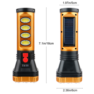 High-Lumen Solar-Charging <b>LED</b> <b>Flashlight</b> Multi-Mode Handheld Work Lightwith Waterproof COB Side Light Ideal for Outdoor Camping - Product Image 2