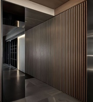 Panneau mural en PVC à rayures 3D effet bois, style classique moderne, durable, OSB, écologique, décoration intérieure pour la maison, salons et salles à manger