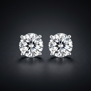 Boucles d'oreilles classiques en diamants de laboratoire, sertissage quatre griffes ou six griffes, certifiées IGI, tendance, en or massif 18 carats, étincelantes, cadeau idéal pour le quotidien - Product Image 1