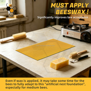 Feuilles de fondation de nid d'<span class=keywords><strong>abeille</strong></span> en plastique multi-tailles en vrac pour rames de ruches Langstroth, britanniques et Dadant - Product Image 4
