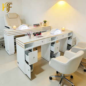 Table de manucure en gros pour salon de manucure, mobilier de salon de manucure, Tavolo Unghie, <span class=keywords><strong>Mesa</strong></span> De Design, bureau avec collecteur de poussière - Product Image 6