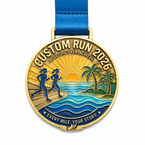 Custom Zinc Alloy Die Casting Metal Souvenir <b>Medal</b> 3D Emboss Enamel <b>Sport</b> Marathon Running Finisher Custom Award <b>Medal</b> For Event - Product Image 3