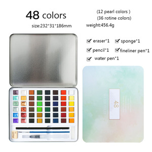 Set di colori ad <span class=keywords><strong>acqua</strong></span> per pittura ad acquerello solido professionale 12/36/48 colori <span class=keywords><strong>In</strong></span> scatola di latta - Product Image 5