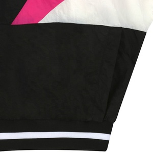 Chaquetas de chándal de nailon unisex, ropa de calle con logotipo personalizado para hombre, cortavientos, cremallera completa, color <span class=keywords><strong>rosa</strong></span> y negro, prendas de vestir impermeables - Product Image 4