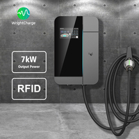 Cargador de Pared para Vehículos Eléctricos Tipo 1/Tipo 2/GBT IP65 Resistente al Agua de 7kW Trifásico CA con Protección Contra Rayos para Uso en Exteriores