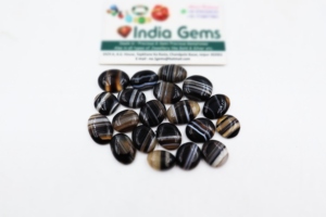 Ónix Sintético (Creado en Laboratorio) de Calidad AAA+ con Banda, Cabujón Pulido, Piedra Suelta con Juego de Color, Sin Agujero para Fabricación de Joyas - Product Image 4