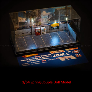 1/64 Sechs Parkplätze Garage Tiefgarage Parkplatz Auto Modell Licht Vitrine Box Auto Modell Szene Garage - Product Image 4
